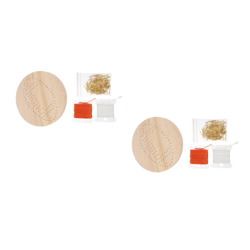 2Sets Creative Nail String Craft Kit Wood DIY Material Assorted Colors 2