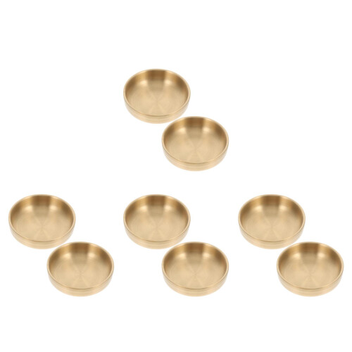 8Pcs Elegant Golden Kitchen Sauce Dish Multi-Function Dipping Bowl 2
