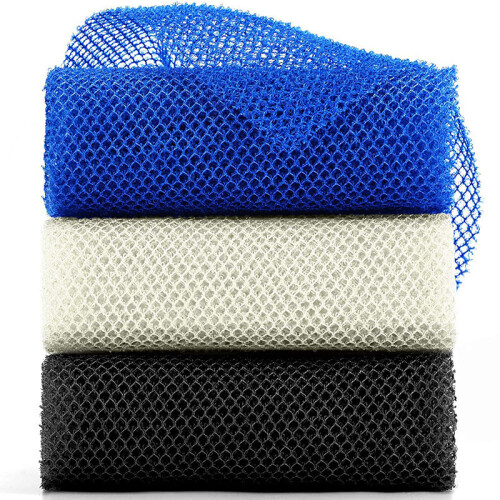 3-Piece Exfoliating Body Washcloth - Blue, White, Black