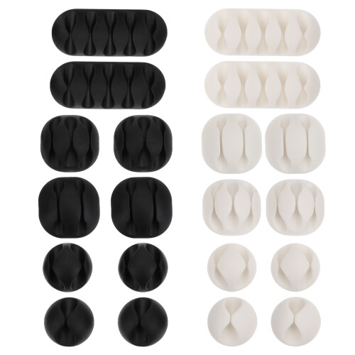 40Pcs Cable Organizer Clips White Tpr Self-Adhesive Cord Holders 1