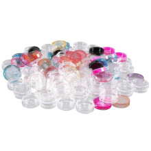 50 Pieces Plastic Pot Jars Empty Cosmetic Container with Lid for Creams Sample Make-up Storage, 5 G, 10 Colors