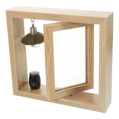 4Sets Beige Tabletop Wooden Picture Frames with Sealed Ash Keepsake 2