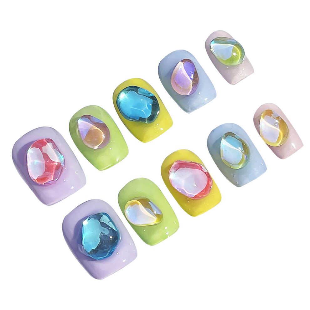 Dachuang Beauty (S) Rhinestone Fake Nails - Long Lasting & Flexible