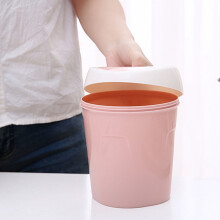 Mini Kunststoff-Desktop-Mülleimer Rosa, Schwingdeckel, 120g