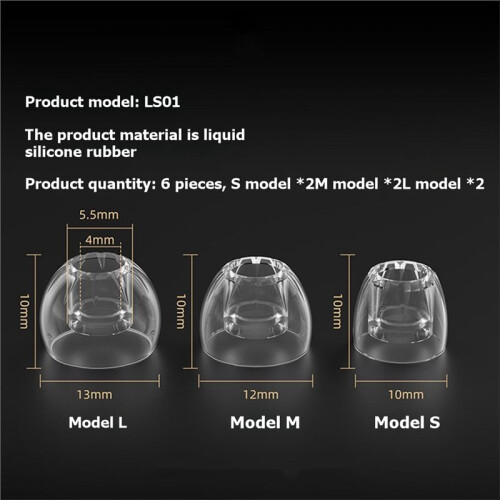 Silicone Ear Tips for KZ LS01, High-Elasticity Earphone Earbuds Tips Comfort Replacement Eartips 2