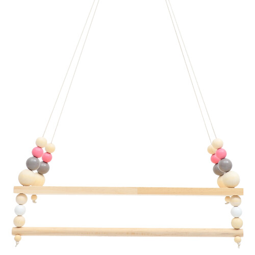 4Pcs Multi Wood Nylon Wall Hanging Shelves Boho Bead Storage Organizer 1