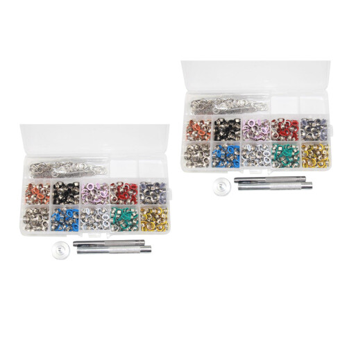 600Sets Assorted Metal Grommets Kit with Hole Punch and Setting Tools 1