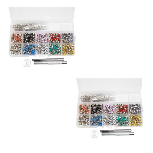 600Sets Assorted Metal Grommets Kit with Hole Punch and Setting Tools 2