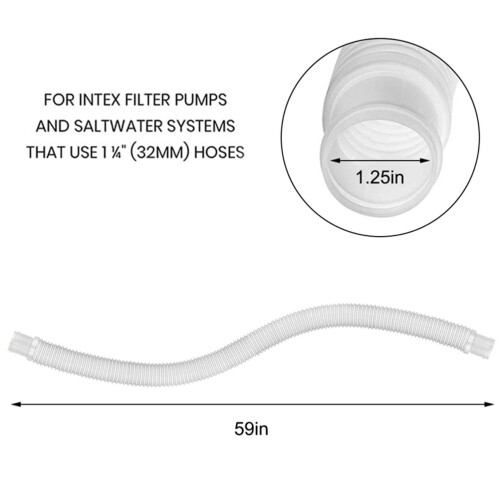 Pool Pump Hose White Polyethylene Leakproof Flexible for Swimming 1
