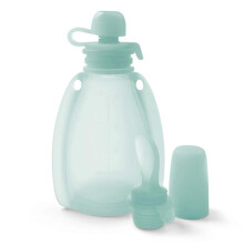 (Green) Reusable Silicone Baby Food Pouch Squeeze for Toddler Kids BPA-Free Refillable Storage Snack Bag 10 Pack