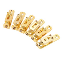 Set di 6 selle per ponte della chitarra in lega di zinco per chitarra elettrica a 6 corde, colore oro