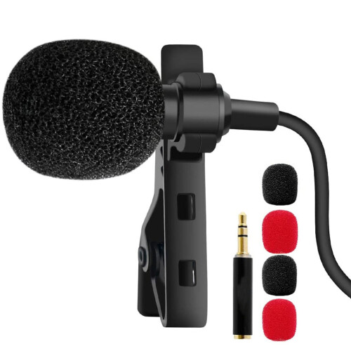 3Pcs Black Lavalier Mic Clip-on Omnidirectional for Computer Recording 1