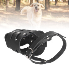 Museruola per cani in pelle sintetica regolabile traspirante