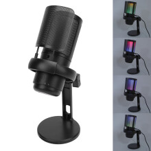 USB-PC-Kondensatormikrofon - Schnellstumm, RGB, Schwarz