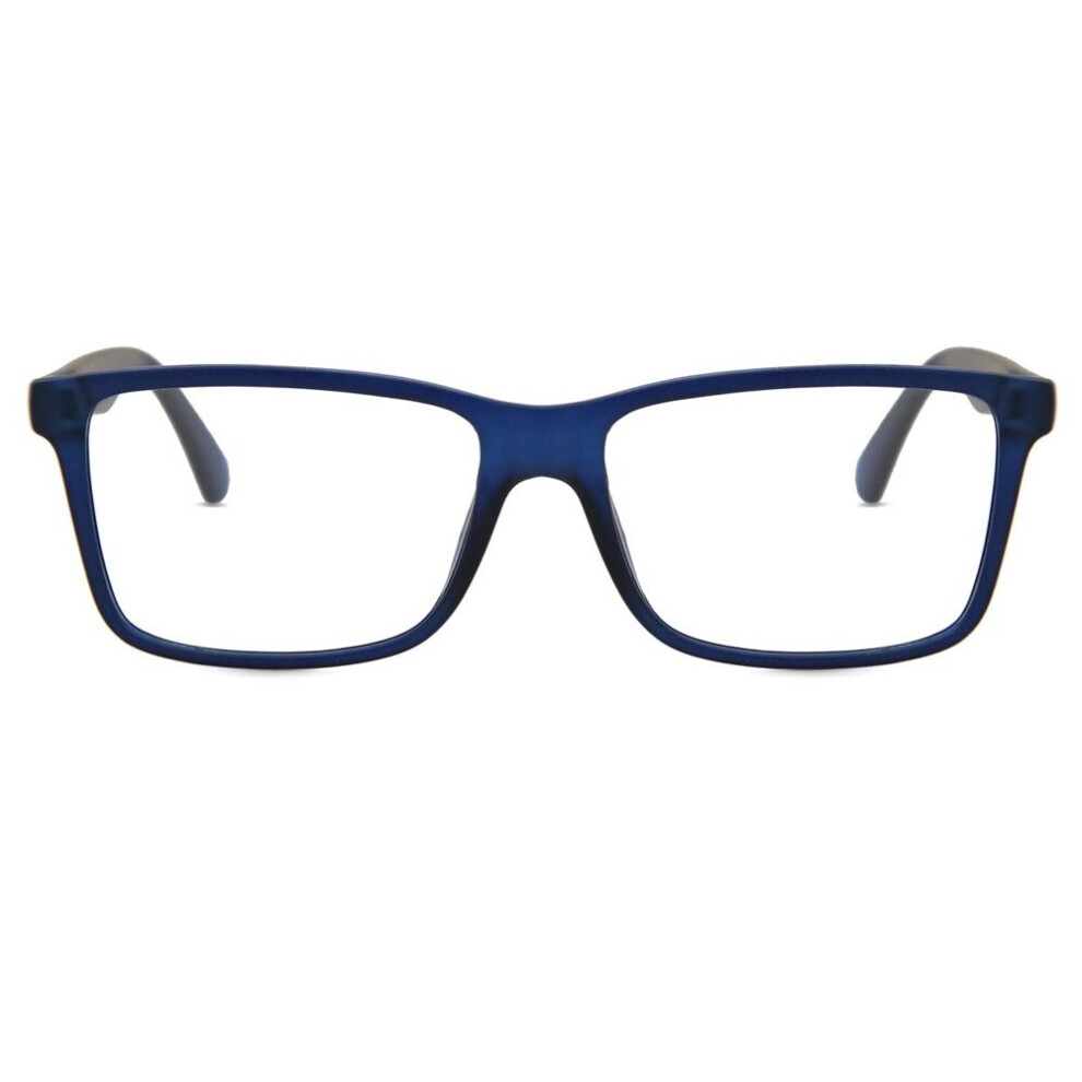 Smartbuy Collection Full Rim Square Frosted Matte Blue Polly Cp162g Unisex Eyeglasses