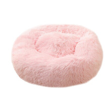 (70cm, Pink) Extra Large Calming Dog Cat Bed, Plush Donut Pet Bed for Large Medium Small Dogs Cats, Soft Washable Cushion 50-110cm