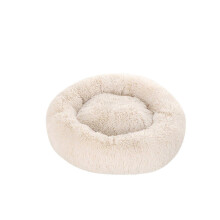 (80cm, Apricot) Extra Large Calming Dog Cat Bed, Plush Donut Pet Bed for Large Medium Small Dogs Cats, Soft Washable Cushion 50-110cm
