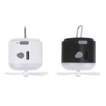Multi-Function Camping Night Light 1200mAh Rechargeable 3 Level Dimmable Camping Portable Tent Light with Fan Outdoor A