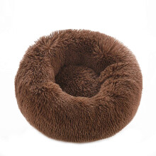 (100cm, Coffee) Extra Large Calming Dog Cat Bed, Plush Donut Pet Bed for Large Medium Small Dogs Cats, Soft Washable Cushion 50-110cm