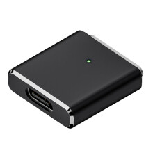 Austauschbarer Magsafe3-Adapter Typ-C-Buchse auf 5-Poligen Hochleistungs-100-W-Adapter mit LED für /Pro, Schwarz