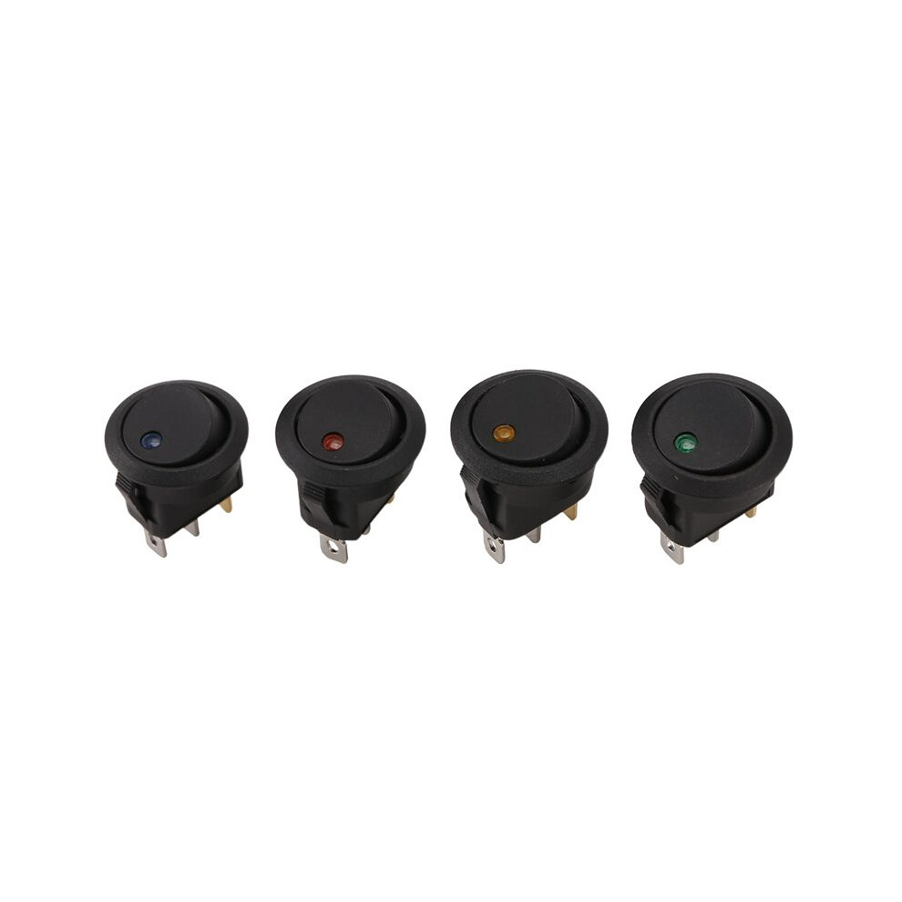 24Pcs Round Dot Rocker Toggle 20A 12V /Off Control For Car Or Boat With Led Light 6133606739778