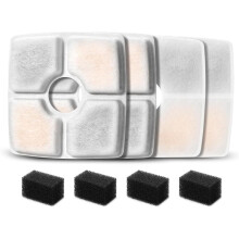 Replacement Filters Sponges for 84oz/2.5L Automatic Pet Fountain Cat Water Fountain Filter Triple Filtration 4PCS