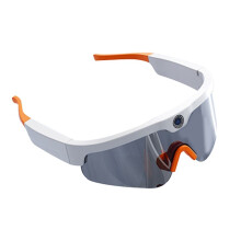Lunettes de Soleil de Sport  Intelligentes, Support D'Appareil Photo, Lunettes de Sport Polarisées, Lunettes de Soleil à Monture Blanche