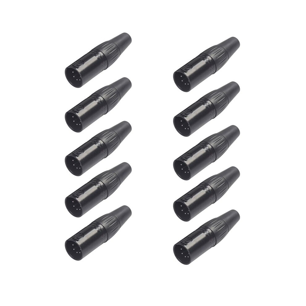 10Pcs 5Pin Xlr Diy Plug For Diy Welding Of Various Audio Cables, Microphone Cables, Dmx Cables Xlr 5Pin Male Silver 6131797895778