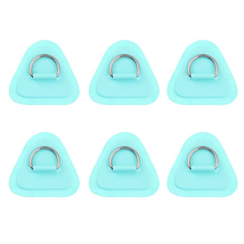 6PCS D-Ring Patch for Inflatable Boat Kayak Dinghy , D-Ring PVC Patch Stand- Paddleboard Canoe Rafting Green