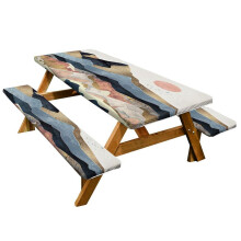 Wild Dining Table Cover, Windproof & Waterproof Wild MEA Table, Oil Painting Wild Dining Table