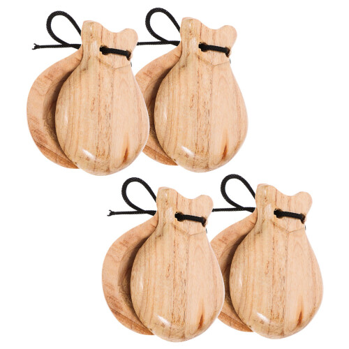 16Paren Draagbare Khaki Finger Castagnetten Instrument 2