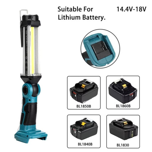2000LM LED Work Light for  20V Lithium-Ion Battery Portable Light Horizontal Light Outdoor Handheld Flashlight 35W 2