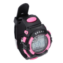 Pink Kids Sports Watch 30m wasserdichtes LED mit Stoppuhr & Wecker