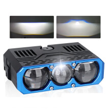2Pcs 300W Triple Lens LED Spotlight Universal Fit for All Car Models, 6000K Bright White