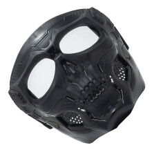 Maschera per occhiali da moto a forma di teschio, con cinturino regolabile, nero, lente trasparente, adatta per il racing
