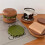 Retro  Fun Hamburg Insulation Solid Wooden Coasters Home Multi-Functional Layered Building Blocks Ornaments 5