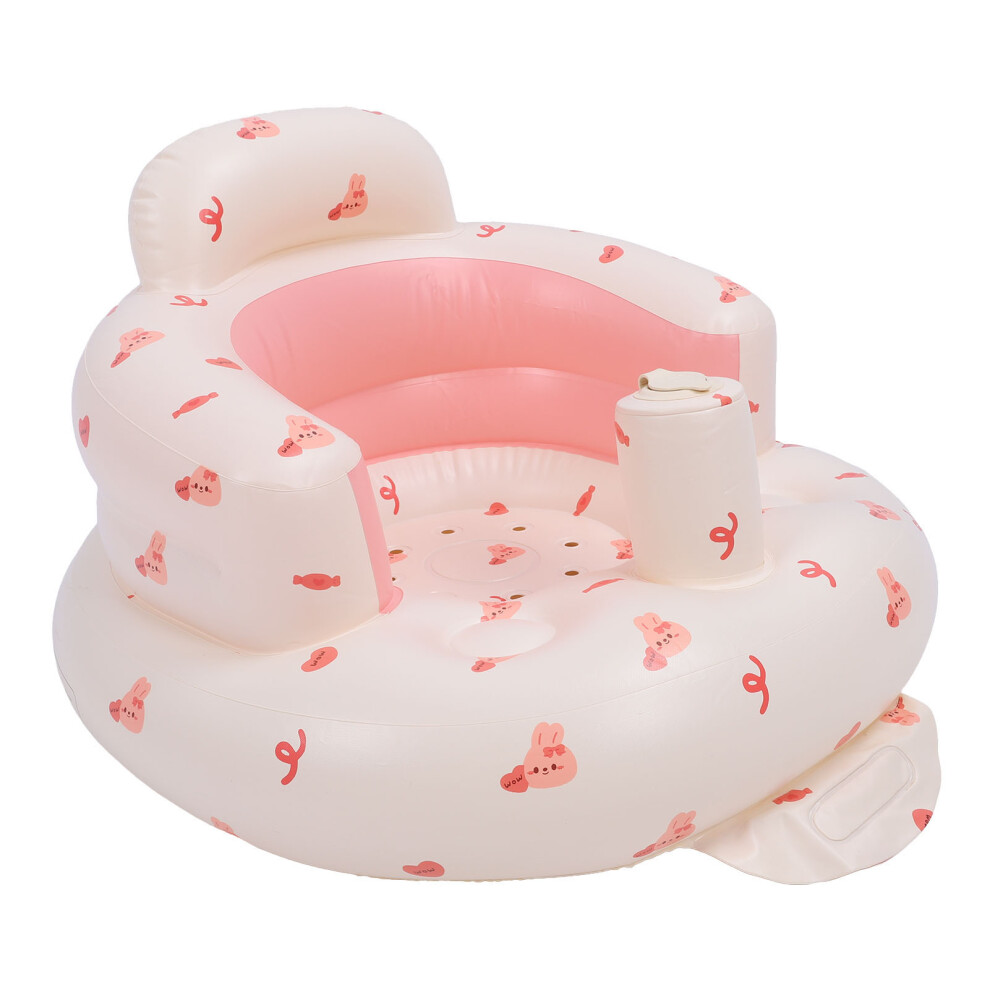 Baby Inflatable Sitting Chair Cartoon Love Rabbit PVC Portable Toddler Sofa