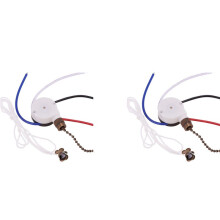 2X Kit de Commutateur de Ventilateur de Plafond 3 Vitesses 4 Fils, Commutateur de Contrôle de Vitesse à Glissière, Commutateur de Fil de Traction