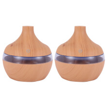 2X Bois Grain Aromathérapie USB Humidificateur Gouttelettes D'Eau Purification D'Air Huile Essentielle Diffuseur D'ArôMe