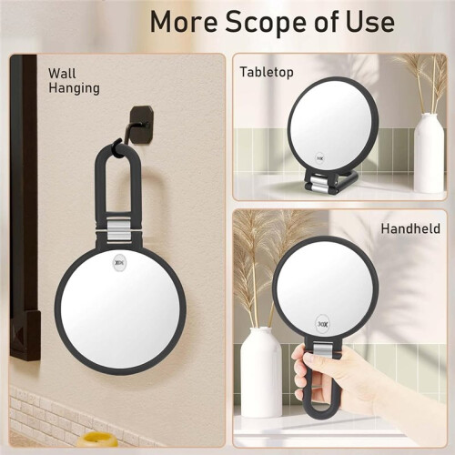 30x Makeup Magnifying Mirror Travel Hand Mirrors with Handle Double Side Handheld Mirror with Adjustable Handle/Stand 2
