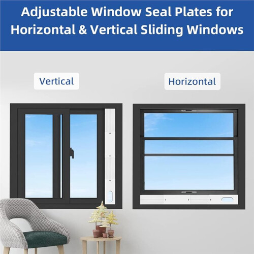 Portable Air Conditioner Window Kit,2-in-1 Universal Window Seal,Mobile A/C Window Vent Seal Kit 1
