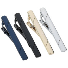 4-Piece Men's Tie Clip Set, Classic Stainless Steel Tie Bar Pinch Clips, Business Tie Accessories Gift for Men