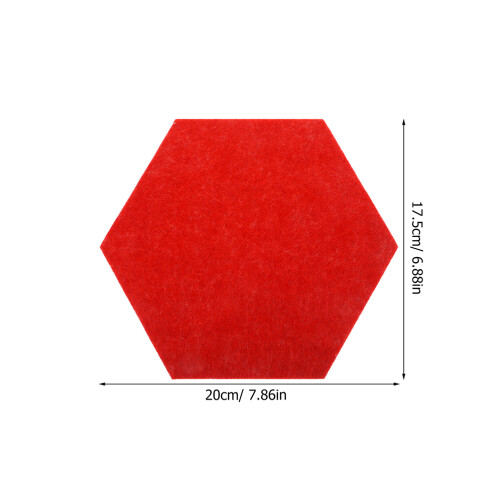 10Pièces Tapis Feutre Rouge Tableau Décorations Murale Hexagone 2