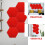 10Pièces Tapis Feutre Rouge Tableau Décorations Murale Hexagone 7