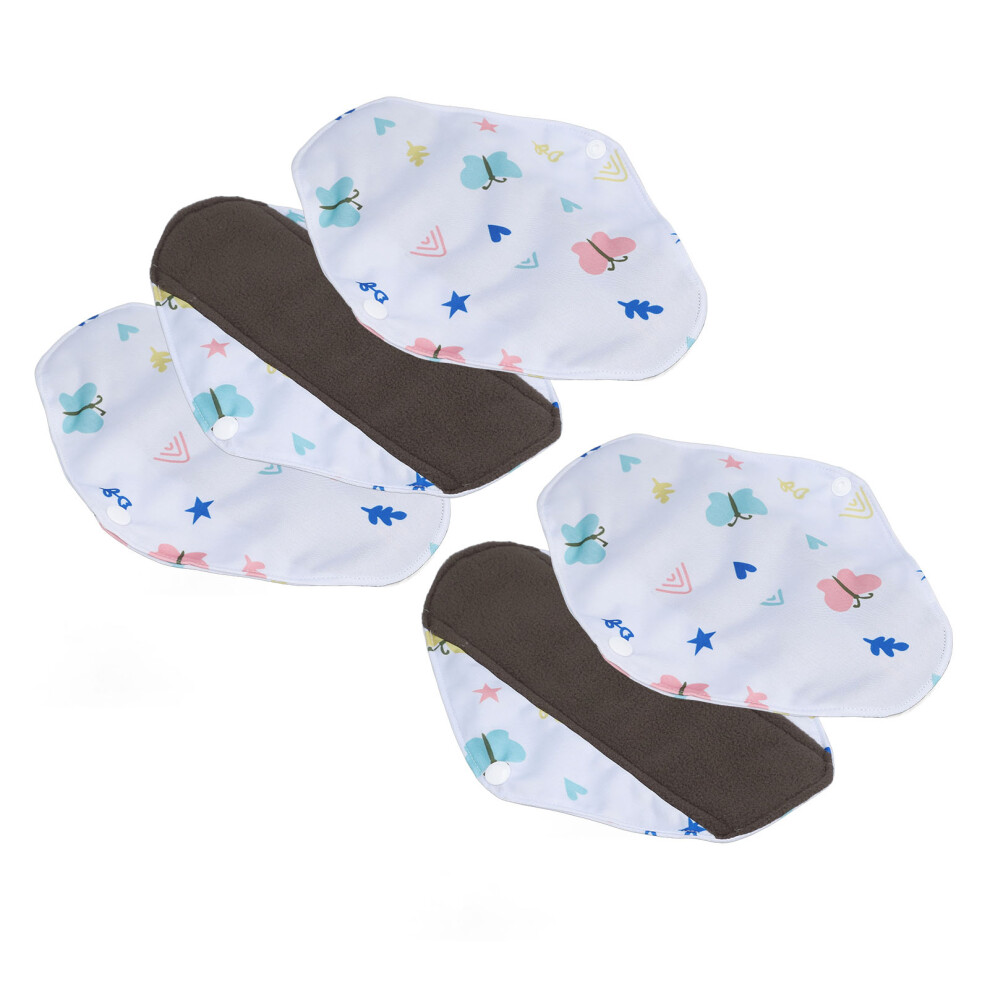 5pcs Reusable Bamboo Charcoal Washable Sanitary Pads 18x25cm