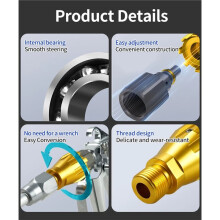 Universaladapter 360 Graders Fläktrotation med Filter, Högtrycksspruta, Svängbar Förlängningskontroll