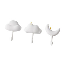 3 Stück weiße PVC-Klebehaken, Tragfähigkeit 1,8 oz