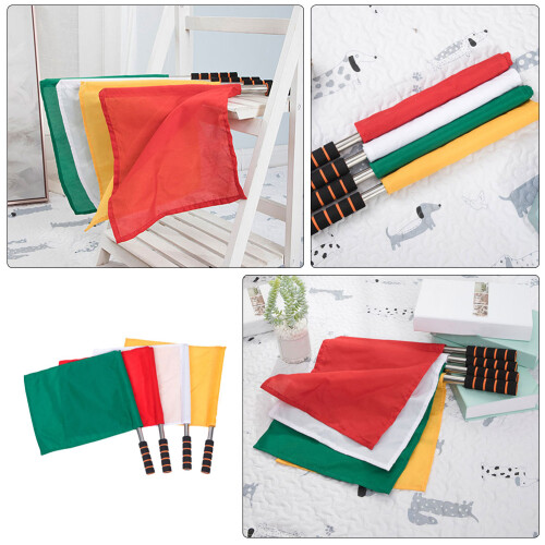 8Pièces Drapeaux À Main Arbitre Polyester Colorés Anti-Rouille 2