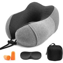 Oreiller de voyage confortable - Oreiller d'avion - Oreiller de voiture - Oreiller de voyage en mousse à mémoire de forme - Coussin de voyag