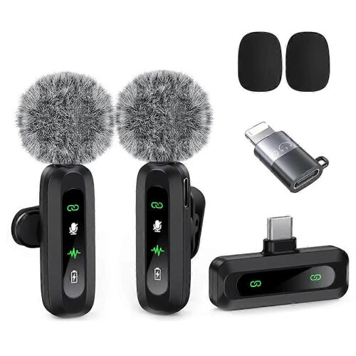 Draadloze dasspeldmicrofoon voor iPhone, iPad, Android-laptop, live-uitzendingen, gaming, interviews, vlogs en opnames. Mini-microfoon